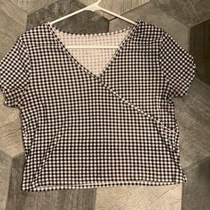 gingham wrap crop top